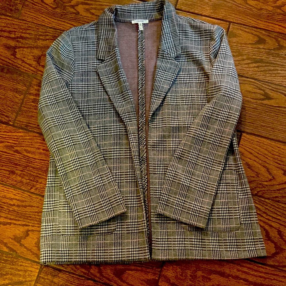 Plaid suit jacket! Pink, white and black! Perfect condition!